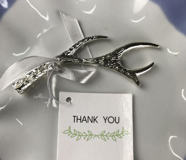 

20pcs 2018 silver antler bottle opener favors for wedding bridal shower guests return gifts9803688, Black