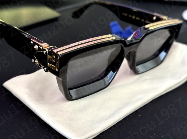 

fashion designer millionaire sunglasses for men and women square full frame vintage 1165 1.1 shiny gold good sell plated top, White;black