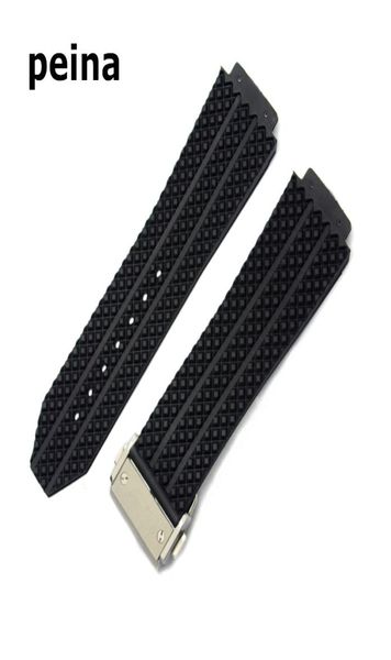 

25 mm x 19mm new black tire diver caoutchouc de silicone bracelet bracelet5342132, Black;brown