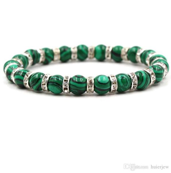 

beautiful malachite stone bracelet men bracelet birthday gift stone bead bracelet8570578, Golden;silver