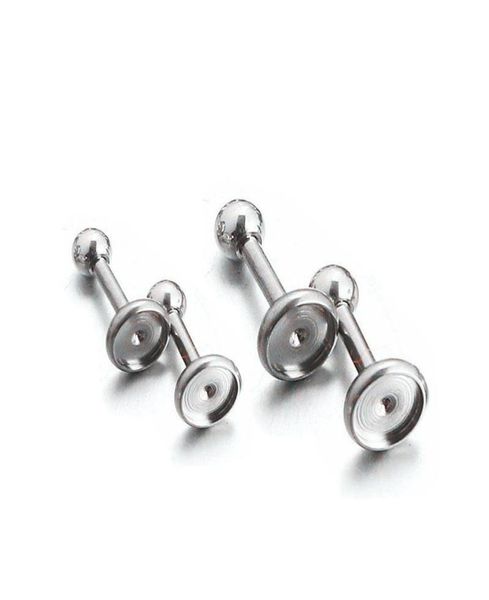 

fashion stainless steel ear tragus cartilage piercing lobe earrings for pearl crystal barbell piercing setting ear stud internally6013049, Slivery;crystal