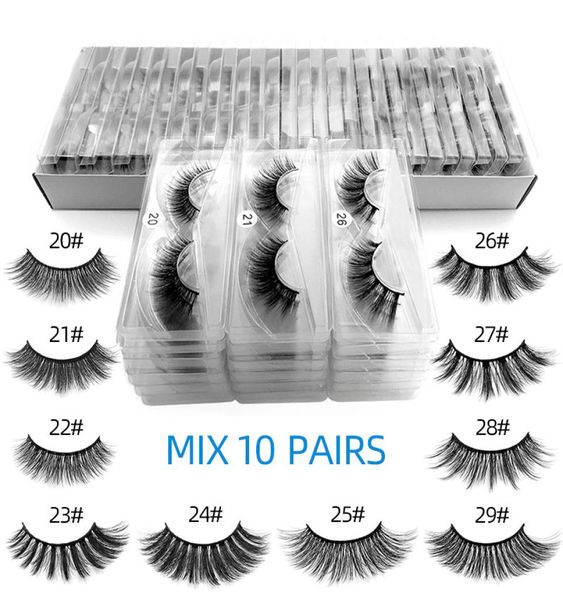 

whole 10 styles 2029 eyelashes 3d mink lashes natural mink fake eyelashes makeup false lashes 10 pairs8781680