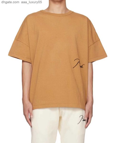 

designer fashion clothing tees tshirts rhude silhouette simple loose lacquer small style design sense men's women's trendy brand t, White;black