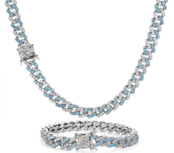 

cuban link chain 9mm zirconia necklace jewelry 16 18 20 22 24 inch european american hip hop electroplated necklace for men and wo2554441, Silver