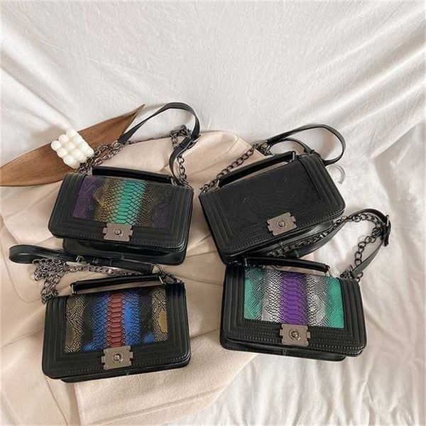 

designer bag handbag style 2023 color contrast mini snake texture