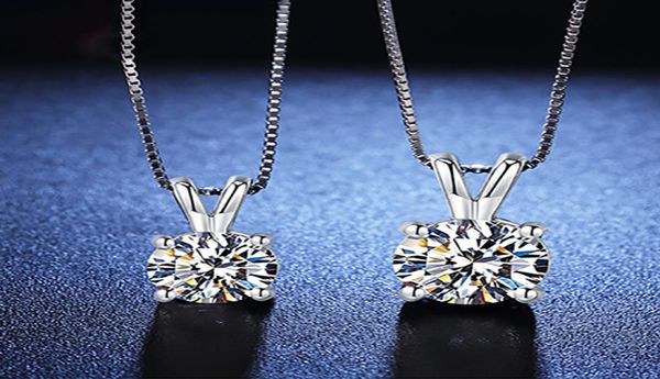 

boeycjr 925 silver 1ct2ct f color moissanite vvs engagement elegant wedding pendant necklace for women anniversary gift cx2006096963899