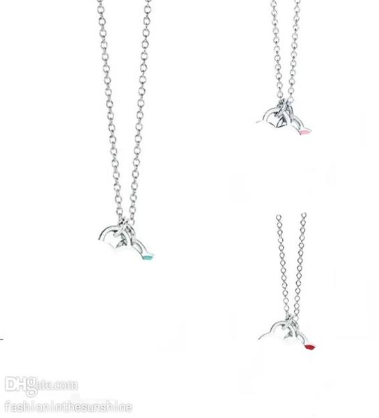 

love heart pendants diamond necklaces jewelry bracelet women mens statement necklace woman fashion clavicle chain simple personali7561788, Silver