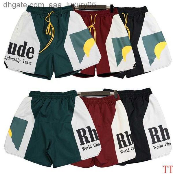 

black rhude mesh shorts men women 1 quality pill zip pockets slightly oversize premium nylon flight breeches 8rgm hj01, White;black