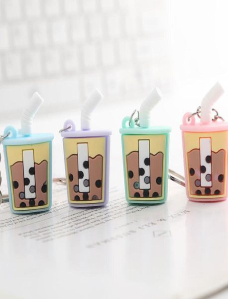 

cute soft pearl milk tea cup keychains jewelry making diy keychain earring accessories bag pendant9703285, Silver