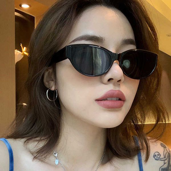 

personalized 2023 new hip-hop oval street fashion sunglasses, White;black