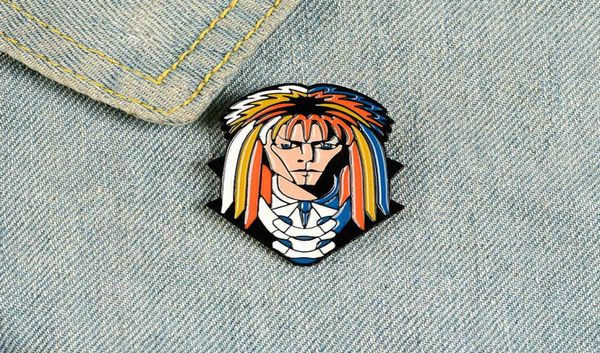 

punk style enamel pin personality long hair man lapel pin brooch shirt bag colorful cartoon badge lady jewelry gift to a friend4931446, Gray