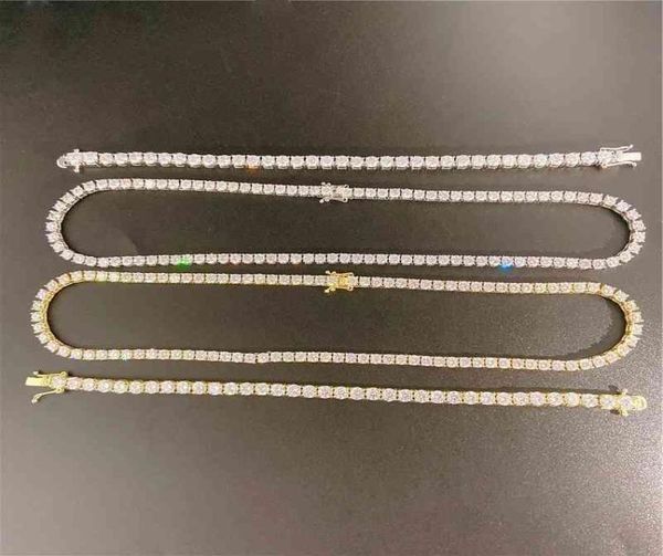 

m 4mm d color vvs1 white diamond 925 sterling sier tennis chain necklace2616150, Silver