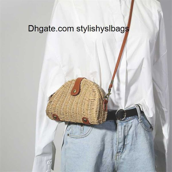 

evening bags new wemen mini messenger bag korean style ulzzang shoulder bag straw weaving fashion harajuku primary color crossbody bag