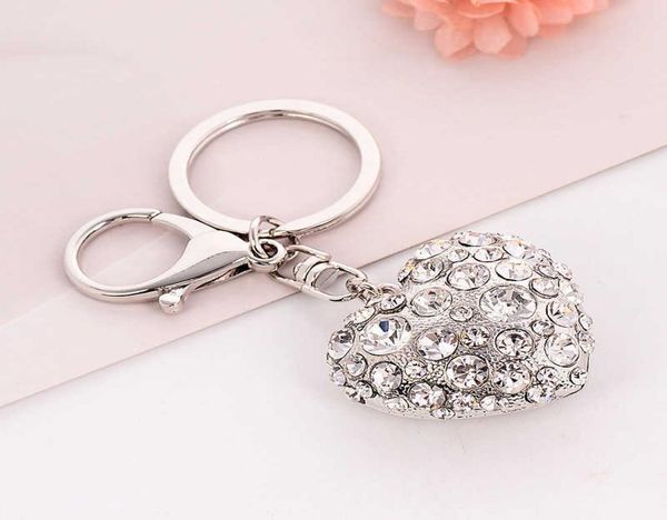 

metal 3d cute loveheart handbag fashion rhinestonecrystal charm purse bag car key keyring keychain momlovergift accessories g14176407, Silver