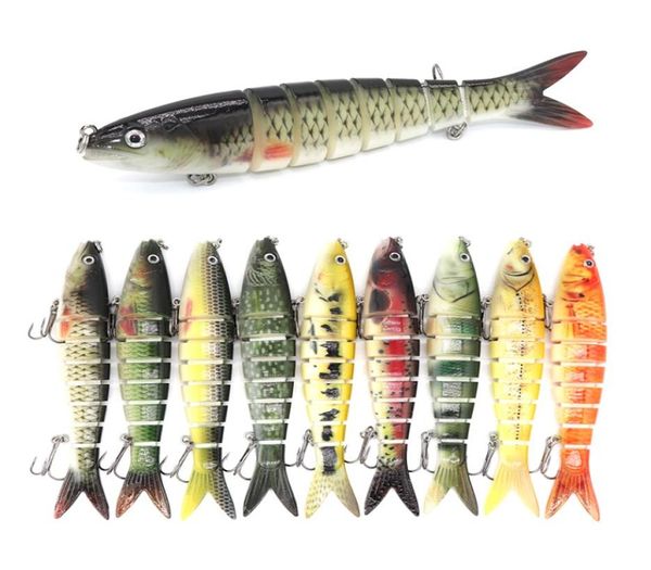 

8 multisection fish hard baits lures 10 color mixed 135cm 20g 6 hook fishing hooks pesca tackle accessories3824535
