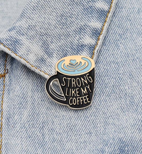

cartoon coffee cup brooch pins european enamel funny metal brooches for girls gift new 2021 xmas badges bag clothes denim shirt pi6038690, Gray