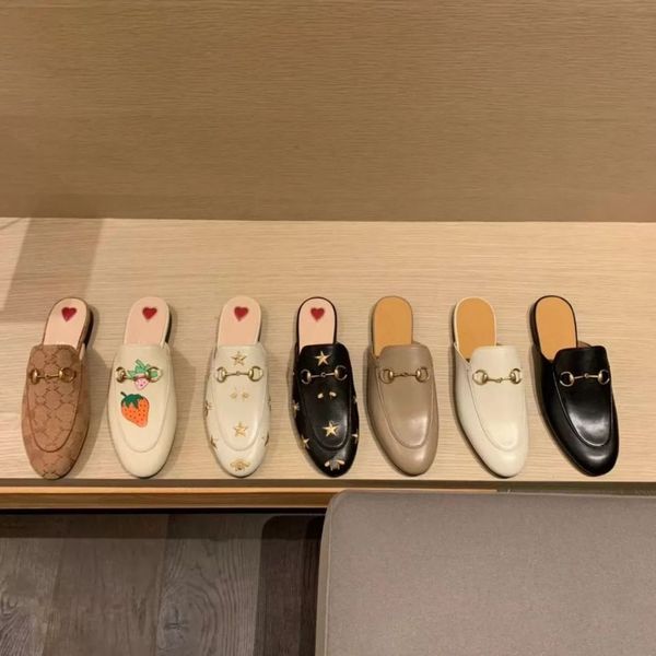 

2023 platform designer slides sandal floral brocade fashion mens flat bottoms flip flops slippers striped womens sandals 35-43, Black