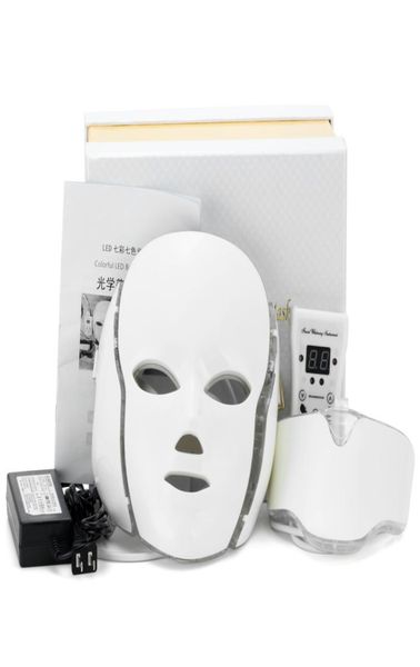 

7 color led light therapy face beauty machine neck mask with microcurrent for skin whitening device2266376