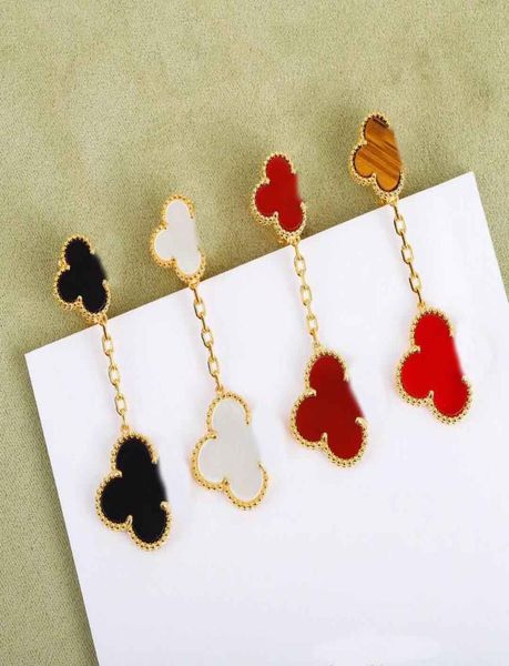 

s925 silver two flower clip earring with white shell and purple grey shell malachite and diamonds for women wedding je4149898