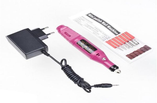 

nail files 1 set professional electric nails drill power drill with 6bits us adapter acrylic gel remover machine manicure pedicure9844159