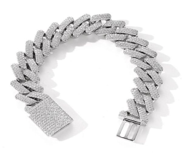 

20mm iced out chains bracelet for men luxury miami micro pave zircon bracelets fashion hip hop rock jewelry5975067, Black