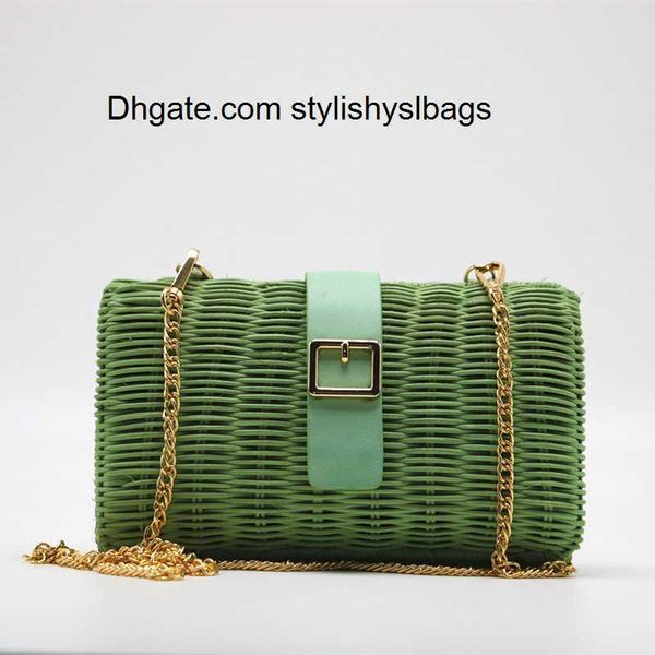 

evening bags new rattan straw woven bag green camel woven female purses and handbags