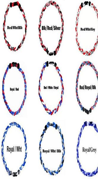 

choker necklace titanium ionic sports softball baseball necklace 3rope tornado braid for women men titanium braided beautifully n4288881, Golden;silver
