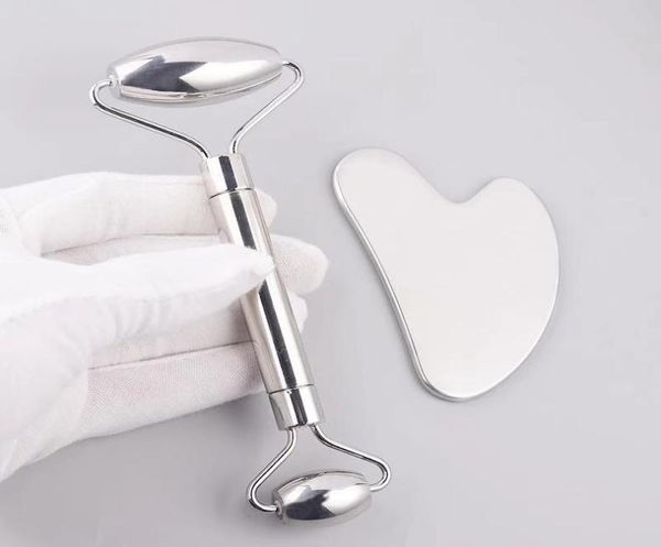 

stainless steel face roller massager gua sha tool set facial slimming eye neck massage anti wrinkle cellulite beauty health care t5591782