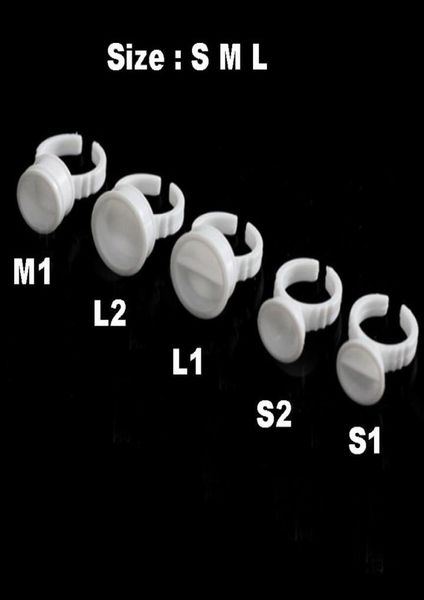 

adhesive eyelash pallet holder set disposable glue holder ring pallet for eyelash extension tattoo pigment tools7530987