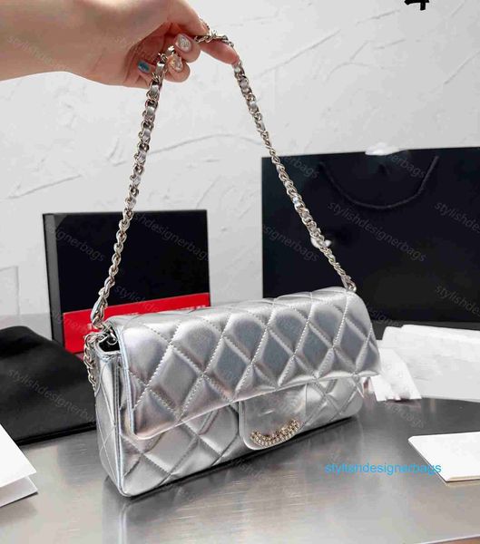 

shoulder bags designer chain messenger bag diamond square shoulder bags fashion handbag original 1 1 leather ch cross body silver party purs