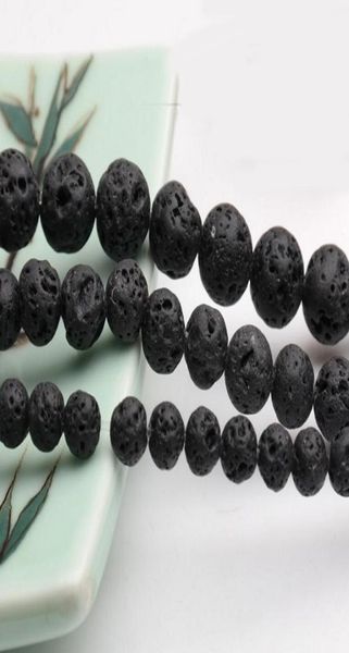 

4681012 mm black volcanic stone synthetic lava stone round beads dyed for jewelry making diy braceletnecklace3476787, Blue;slivery