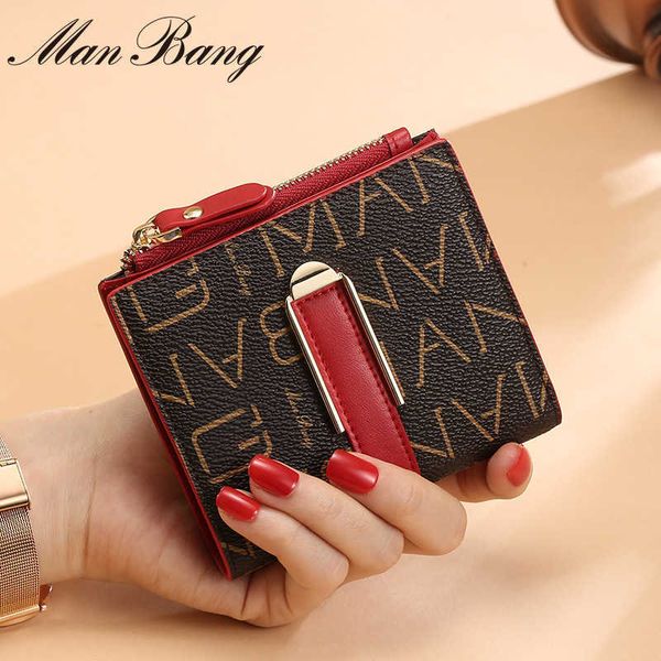 

manbang women's short pvc fashion women's wallet minimalist mini multi functional change small wallet