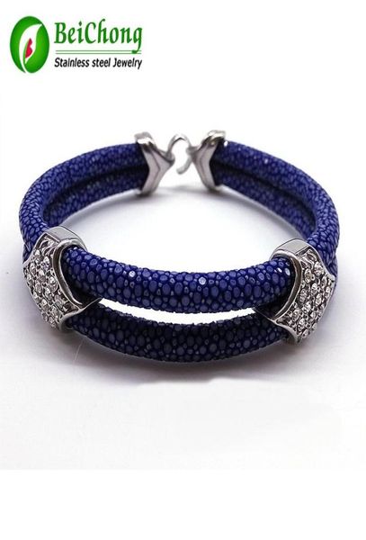 

luxury thailand leather stingray bracelet for men watch exclusive design genuine strap stainless bangle1462736, Black