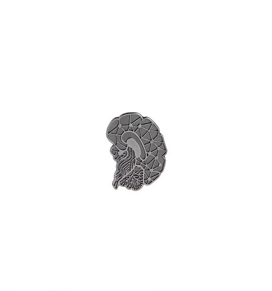 

vintage brain brooches pins cartoon human organs medical brain lapel pin badge enamel lapel pins women girl denim clothing hat7643176, Gray