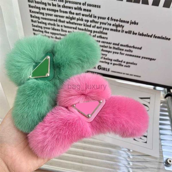 

multicolor hair clip designers fashion brand luxurys hairpins classic letters furry winter warm hair pins hairclip 11 colors, Golden;silver