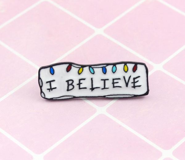 

decoration i believe white special personality enamel tide new brooch creative cartoon lapel denim badge pins8982880, Gray
