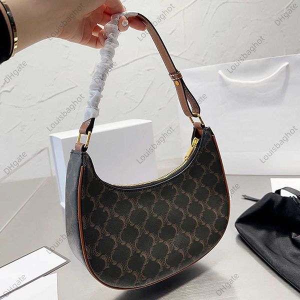 

vintage crescent moon bag shoulder underarm bags pea bun women handbags cowhide real leather classic old flower tote small purse croissant