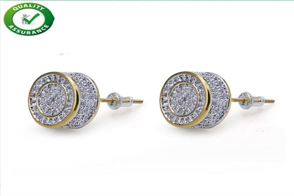 

designer earrings hip hop jewelry luxury mens stud earrings brand iced out diamond fashion gold silver for men bling crystal acces8106335, Golden;silver