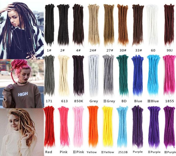 

selling 20inch 24inch handmade hiphop style dreadlocks hair extensions crochet locs kanekalon synthetic hair dreadlock braid1536787, Black