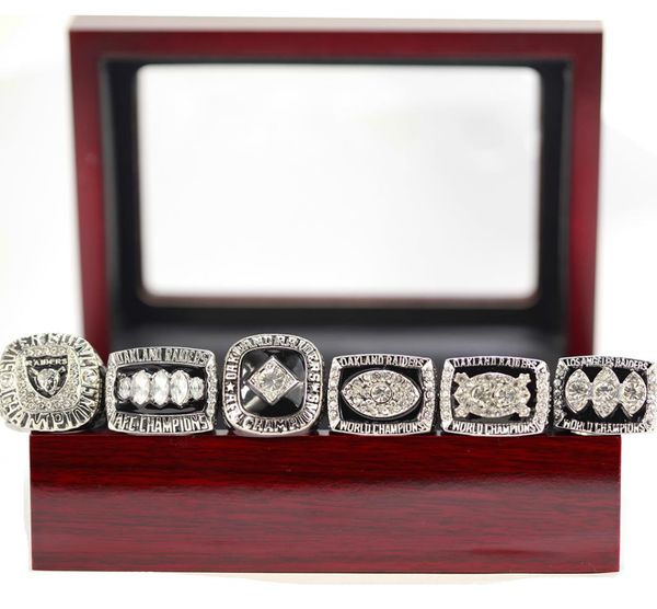 

whole los angeles raider championship ring 6 rings set us size 8145129769, Golden;silver