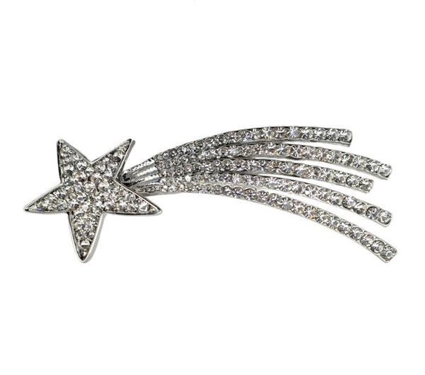 

crystal rhinestone meteor wishing brooch pin metal shooting star brooch pin women costume fashion jewelry accessory gift1175722, Gray