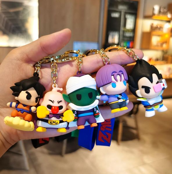 

cartoon creative bag accessories cute schoolbag car pendant blue fat gift keychain whole 3d pvc japan anime key chain for prom6557146, Silver