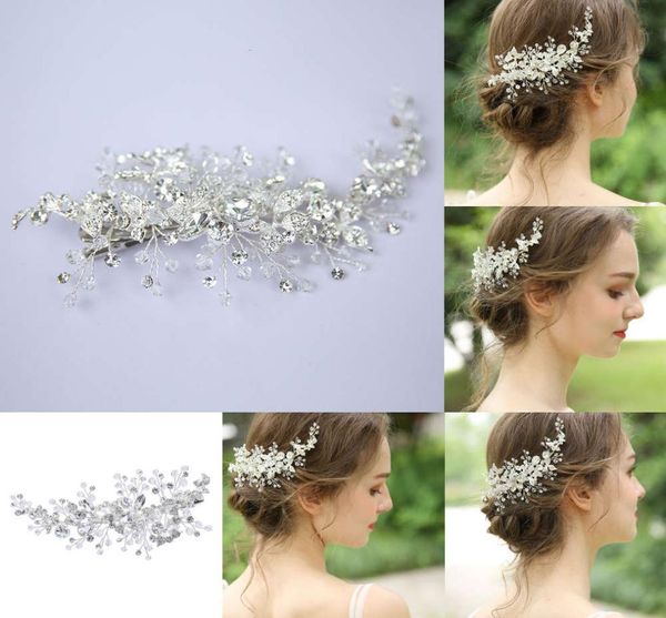 

q2021clip j6163 hairpin or diamond beautiful side bride headdrs handmade wedding jewelry dign hair ornament new9016499, Golden;silver