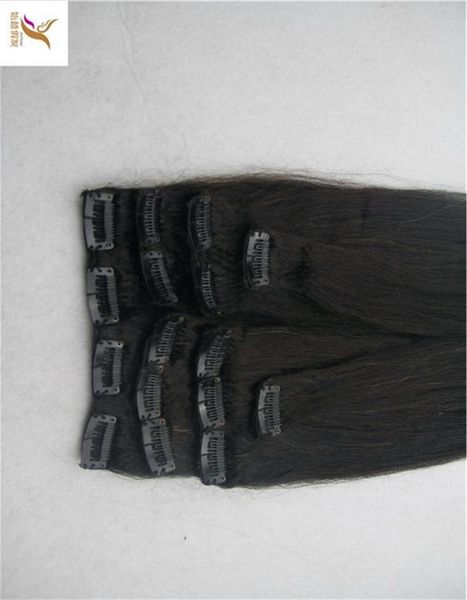 

brazilian remy 8a straight hair clip in human hair extensions black color 7 piecesset 100g5842143