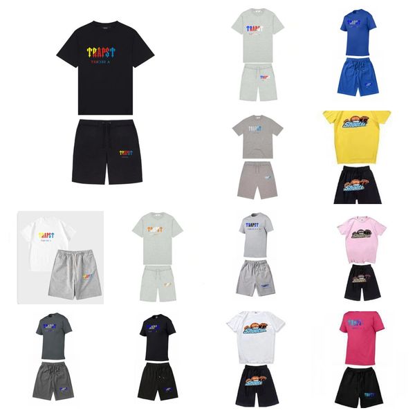 

men's t-shirt trapstart t-shirt designer shirt printed letters luxury black & white grey rainbow summer sports fashion short sleeve asi, White;black