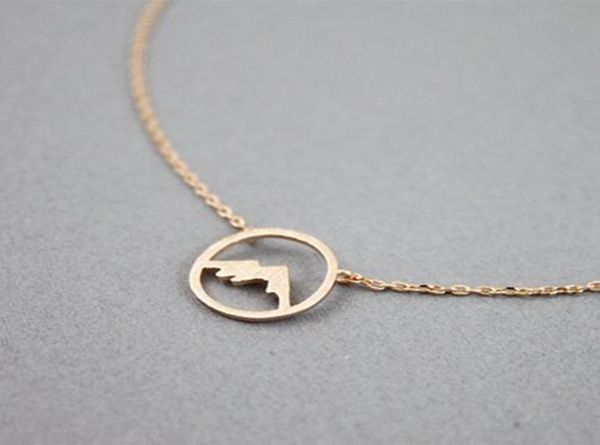

rose gold range mountain necklace women simple jewelry bridesmaid gift stainless steel choker circle pendant collare femme 20201824746, Silver