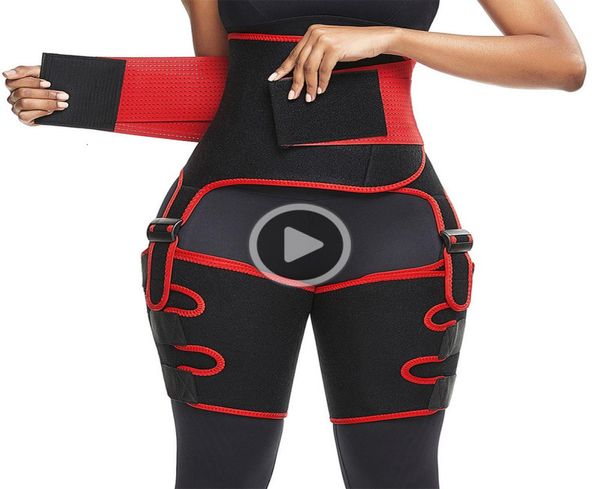 

new gym fitness belt women plus size leg and waist trainer belt high waist bodybuilding abdomen sweat trimmer slim shaper4006764, Black;gray