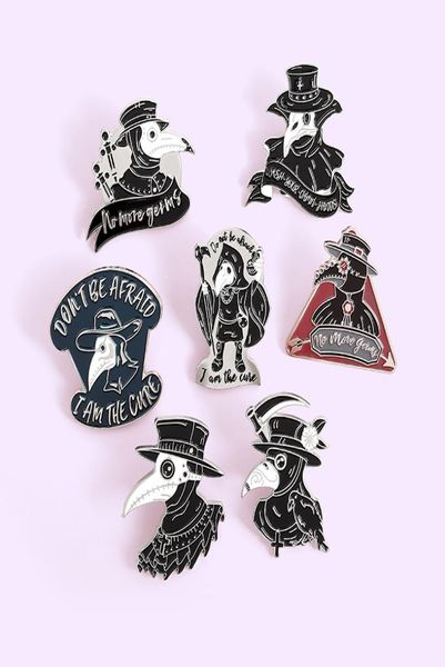 

cartoon animal owl wizard brooches cute black hat beak ghost enamel pins fashion jewelry punk halloween gift lapel backpack badges2521001, Gray