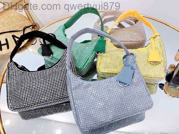 

evening bags 10a women hobo diamond axillary handbag shoulder nylon pearlite sequins bag 2 in 1 waistbag luxury designer purse glitter handb