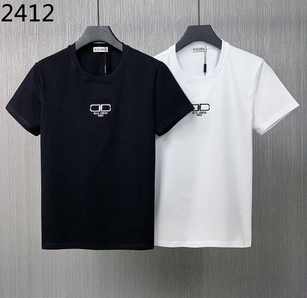 

blcg lencia 2023 summer new 100% cotton fabric t-shirt men print color mens designer t shirt paris fashion tshirts 22450, White;black